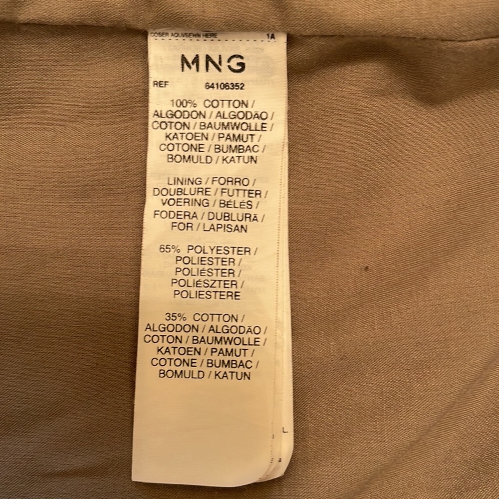 MANGO tan brown cotton biker jacket, size M - Picture 7 of 7